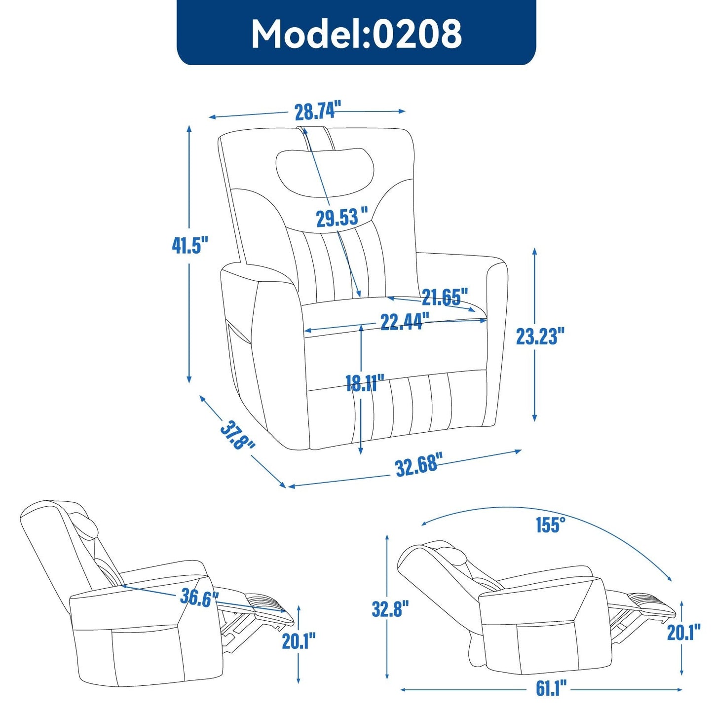 Beige Power Swivel Rocker Recliner with Lumbar Support and USB Ports
