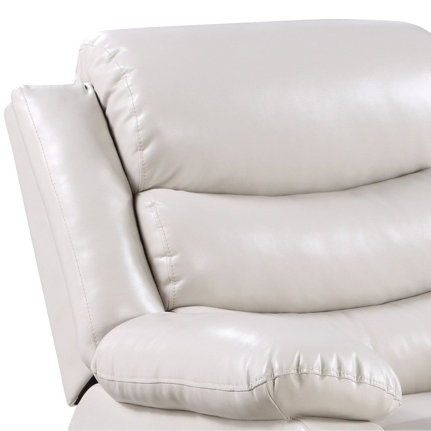 Beige Synthetic Leather Power Motion Recliner