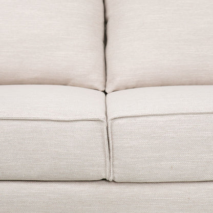 Beige Upholstered 3-seater Sofa with Pillows and Wood Legs