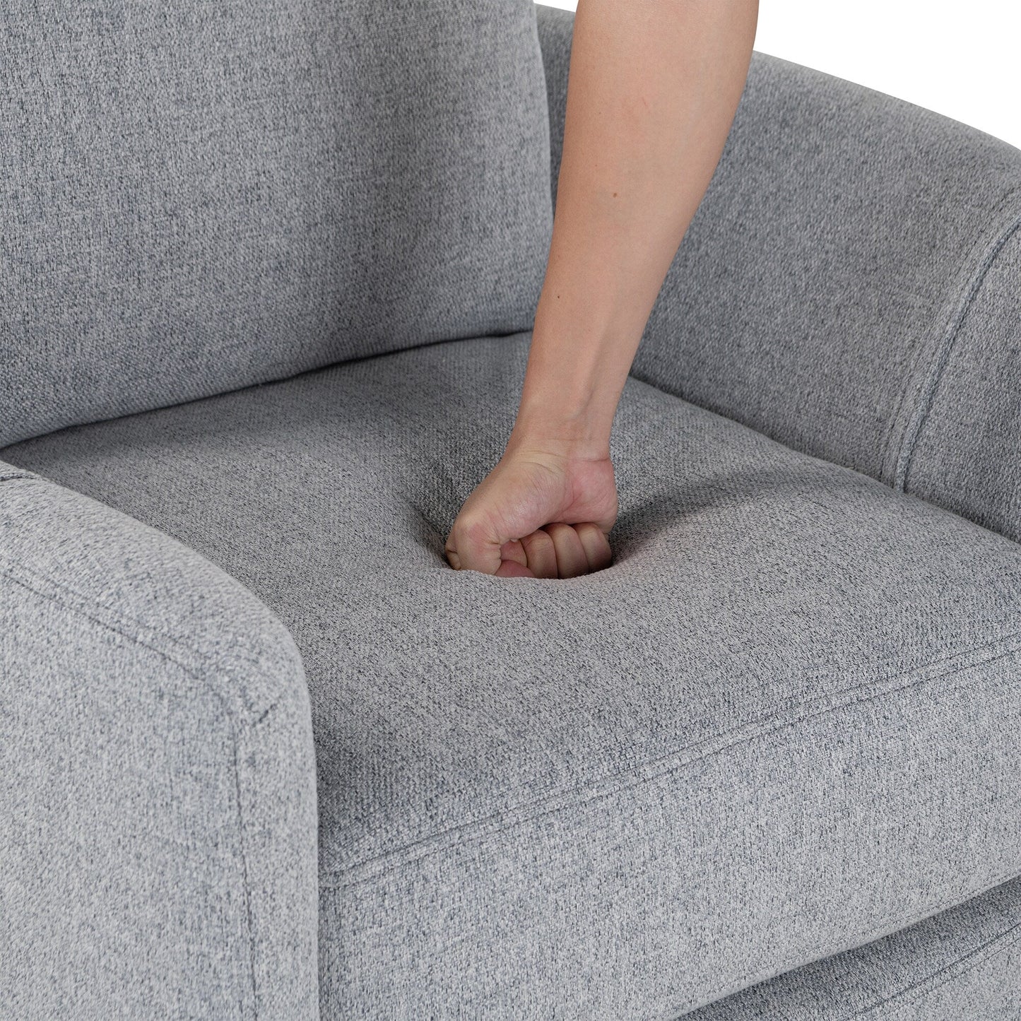 Beige Upholstered Swivel Rocker Recliner with Removable Pillows