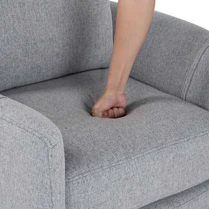 Beige Upholstered Swivel Rocker Recliner with Removable Pillows