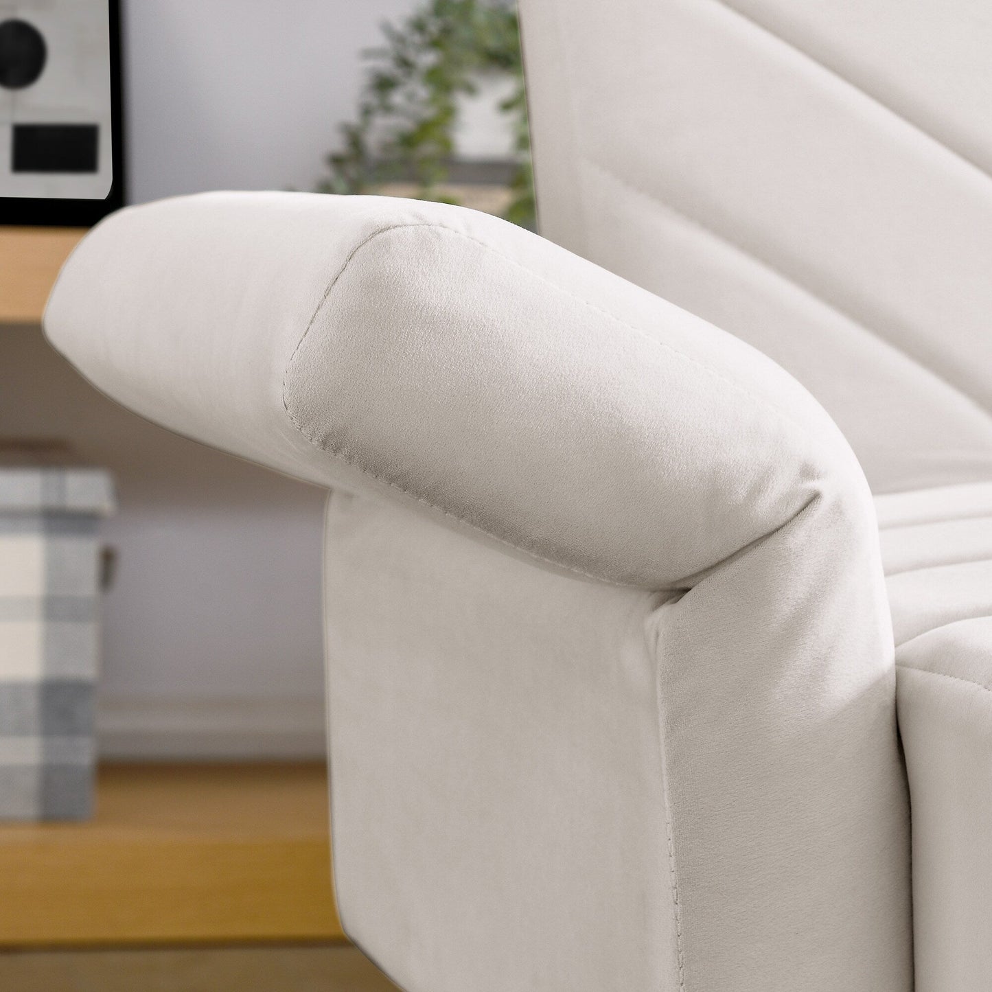 Beige Velvet Tufted Convertible Futon Sofa Bed
