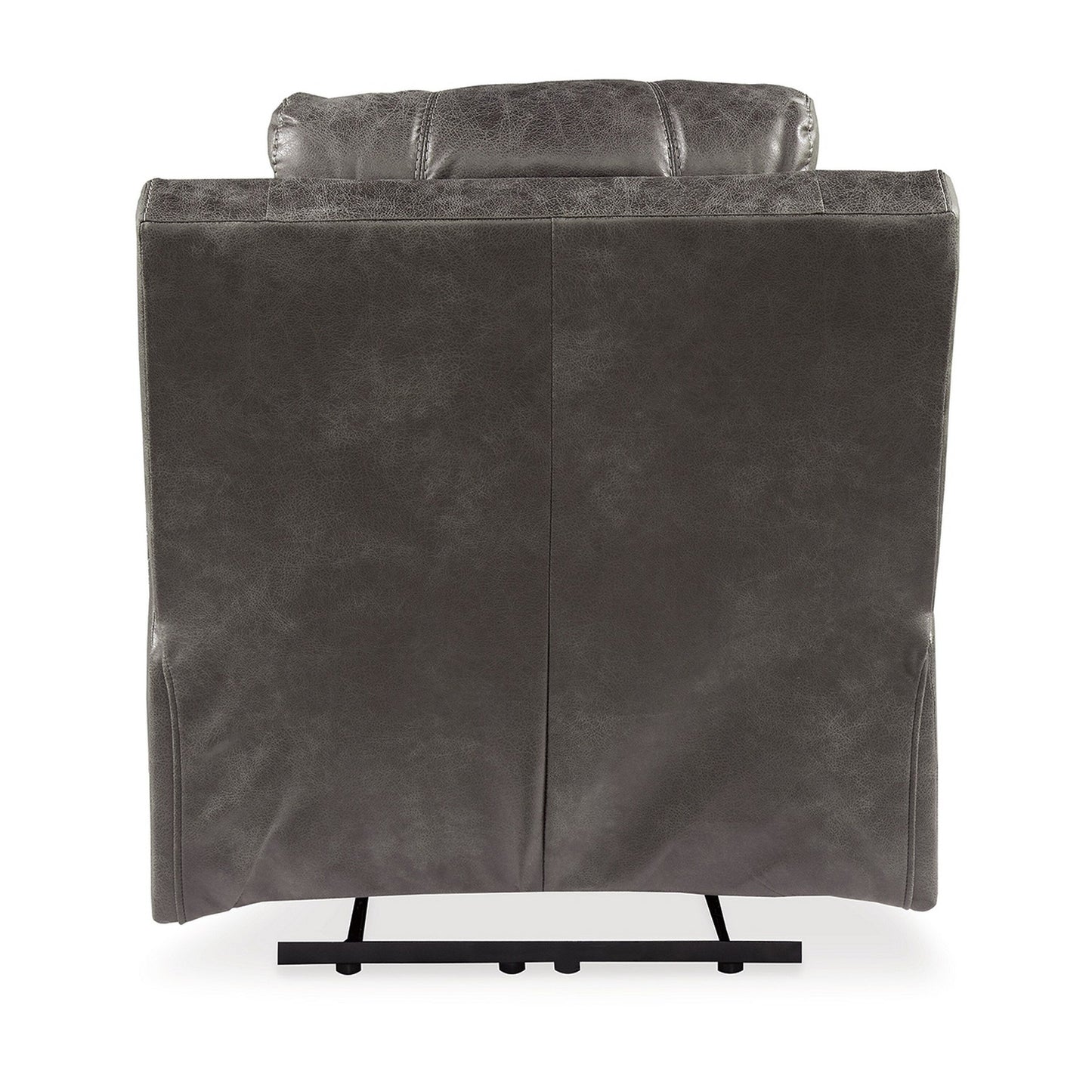 Ben Dual Power Recliner Chair, Adjustable Headrest, Gray Faux Leather
