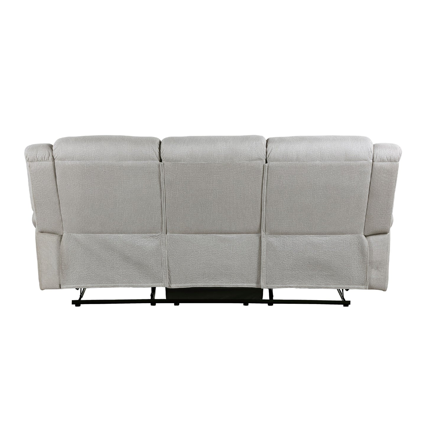 Ben Manual Reclining Sofa, 89 Inch, Gray Microfiber, Nailhead Trims