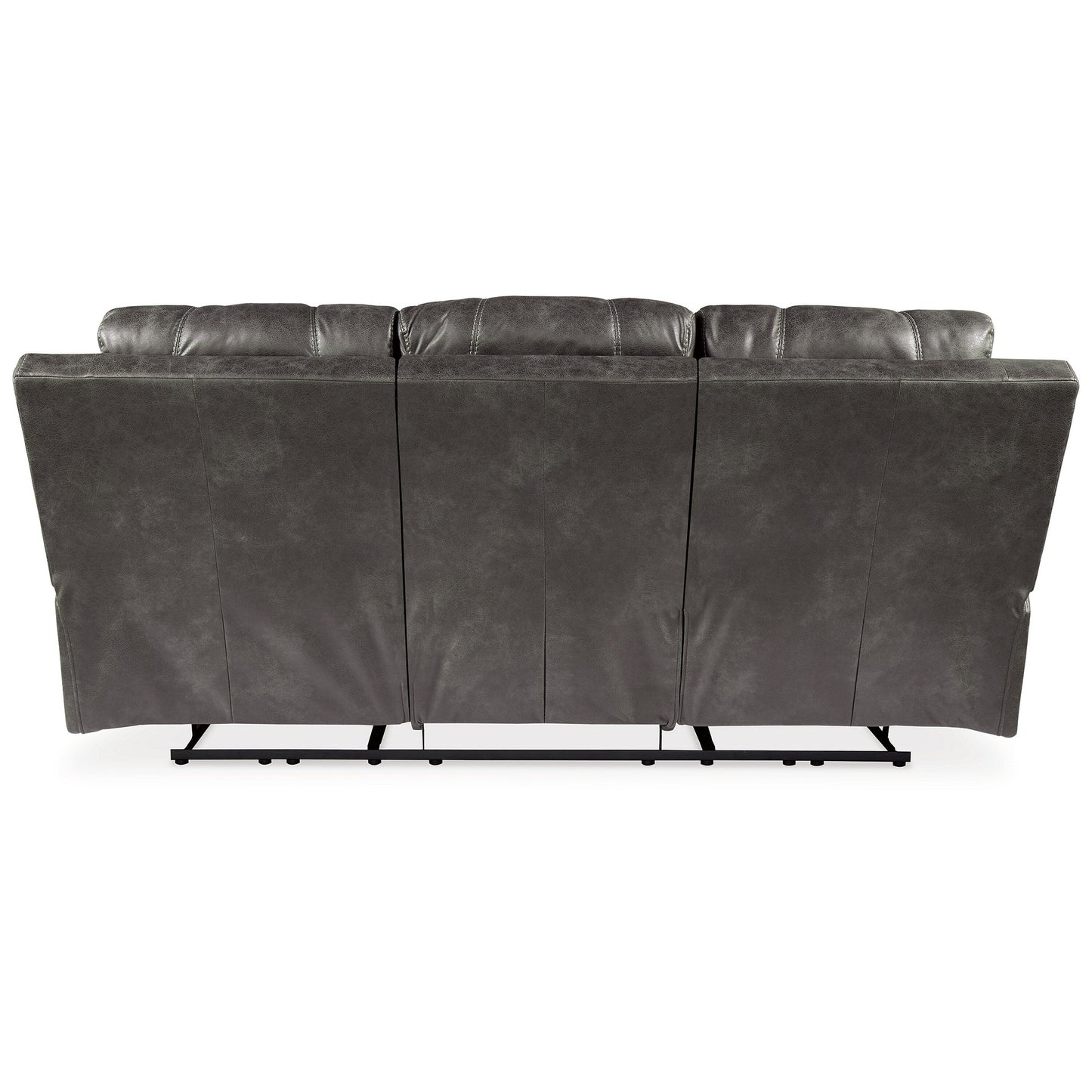 Ben Power Recliner Adjustable Headrest Sofa, 89 Inch Gray Faux Leather