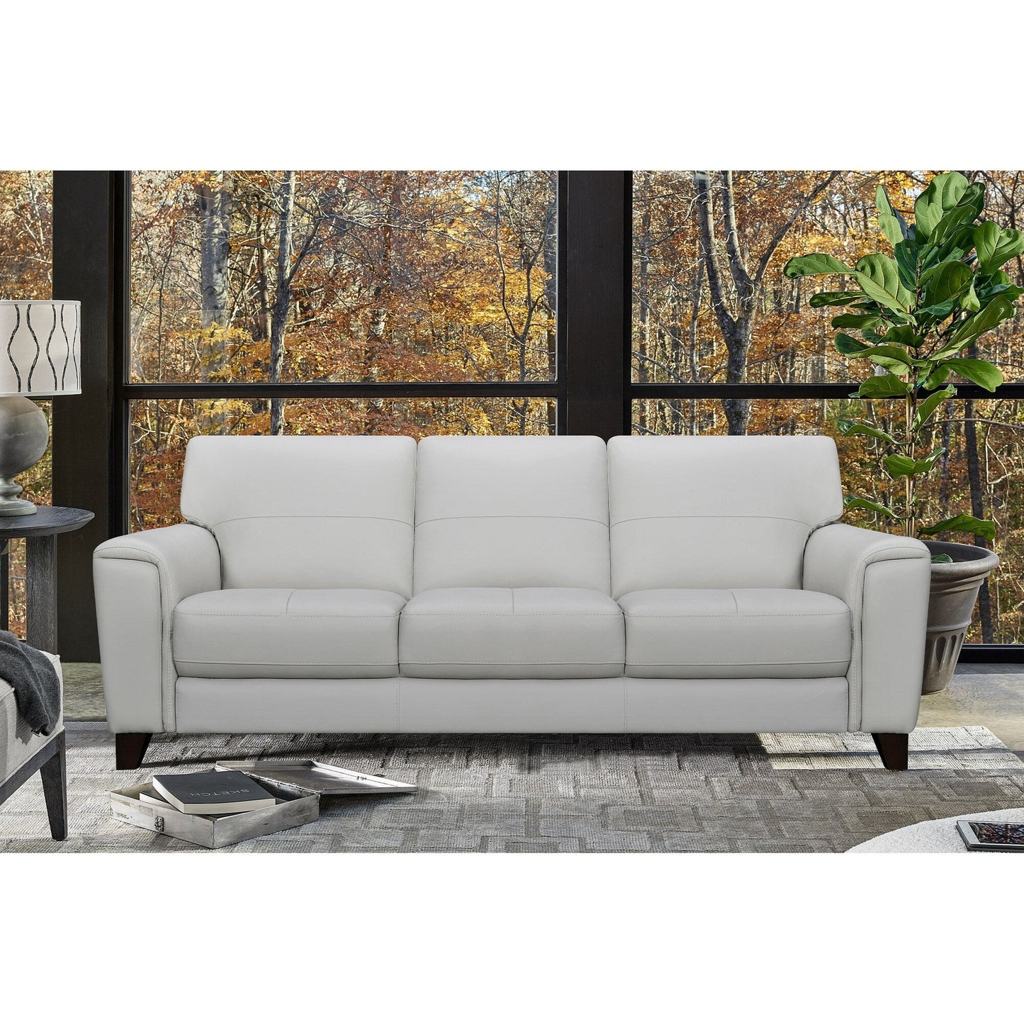Bergen 87 Leather Upholstered 3-Seater Sofa