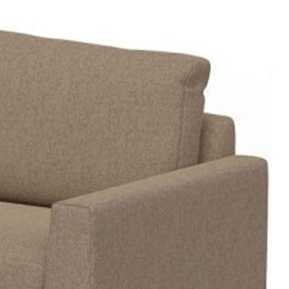 Bery Sofa, Modern Solid Pine Wood Base, Soft Camel Brown Polyester