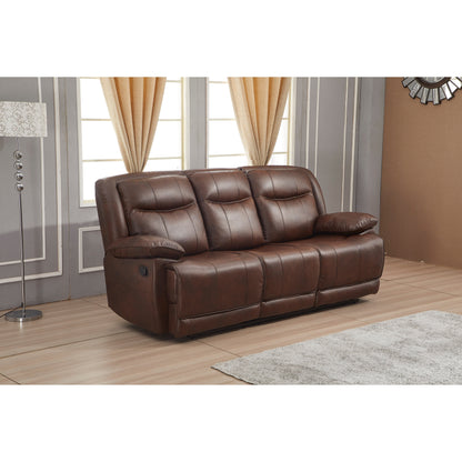 Betsy Furniture Bonded Leather Manual Rclining 3-seat Sofa Couch 8006
