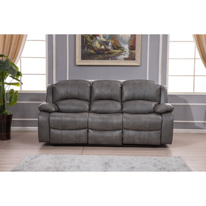 Betsy Furniture Bonded Leather Manual Rclining 3-seat Sofa Couch 8018
