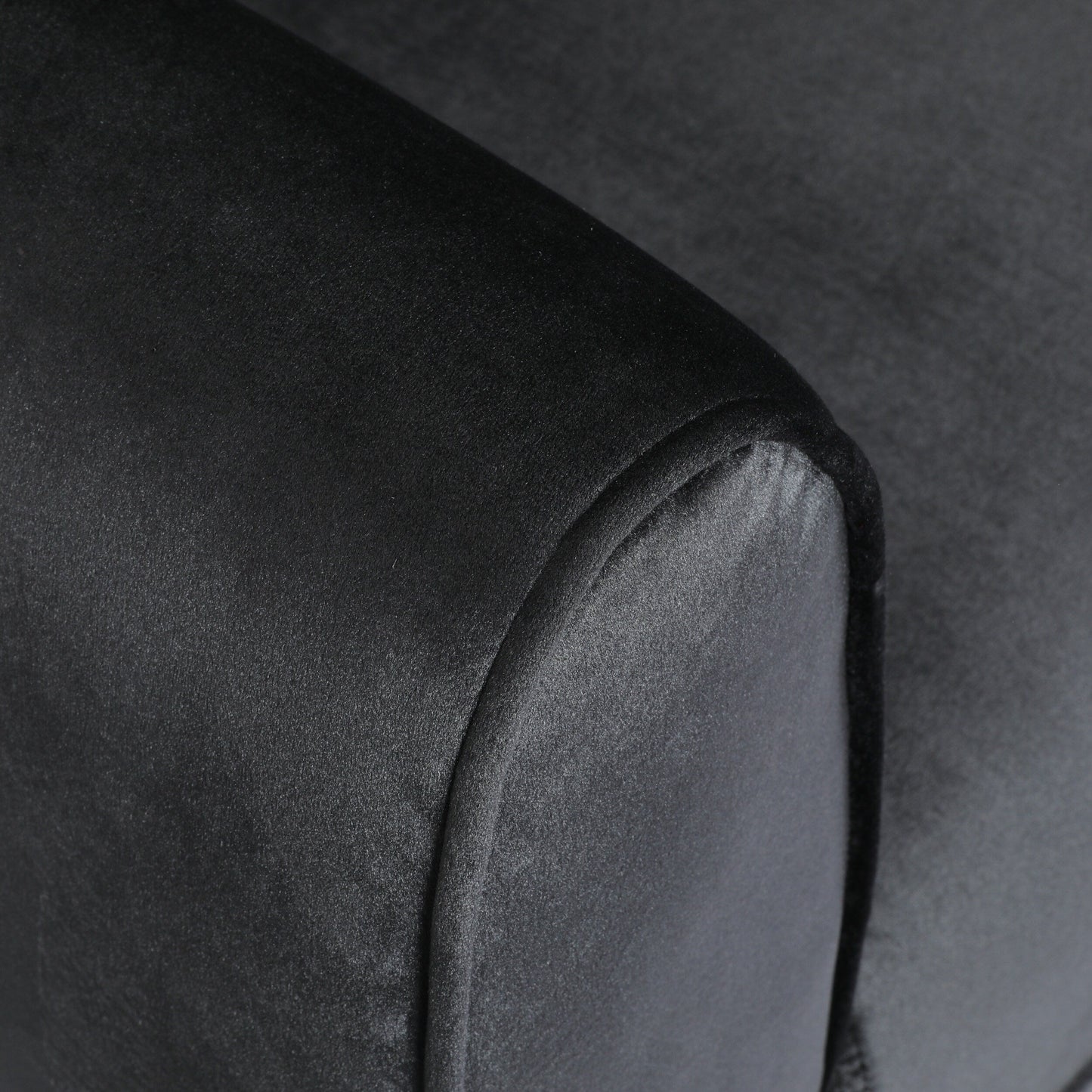 Black 83.25 Velvet Channel Tufted 3-seater Sofa with Birch Wood Legs for Living Room