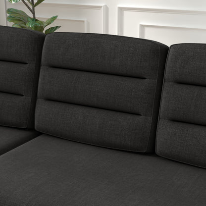 Black 83.5'' Polyester Sleeper Sofa Couch, 3-Seater with Pull-Out Bed, Storage Recliner, Cup Holder, and Side Pockets