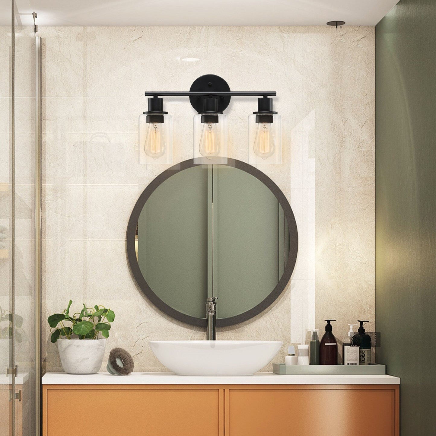 17 in. 3-Light Bathroom Light Fixtures Oil Rubbed Bronze Vanity Light