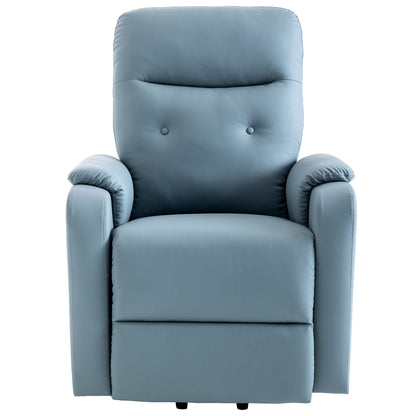 Blue Power Lift Recliner with Heat, Massage & Side Pocket