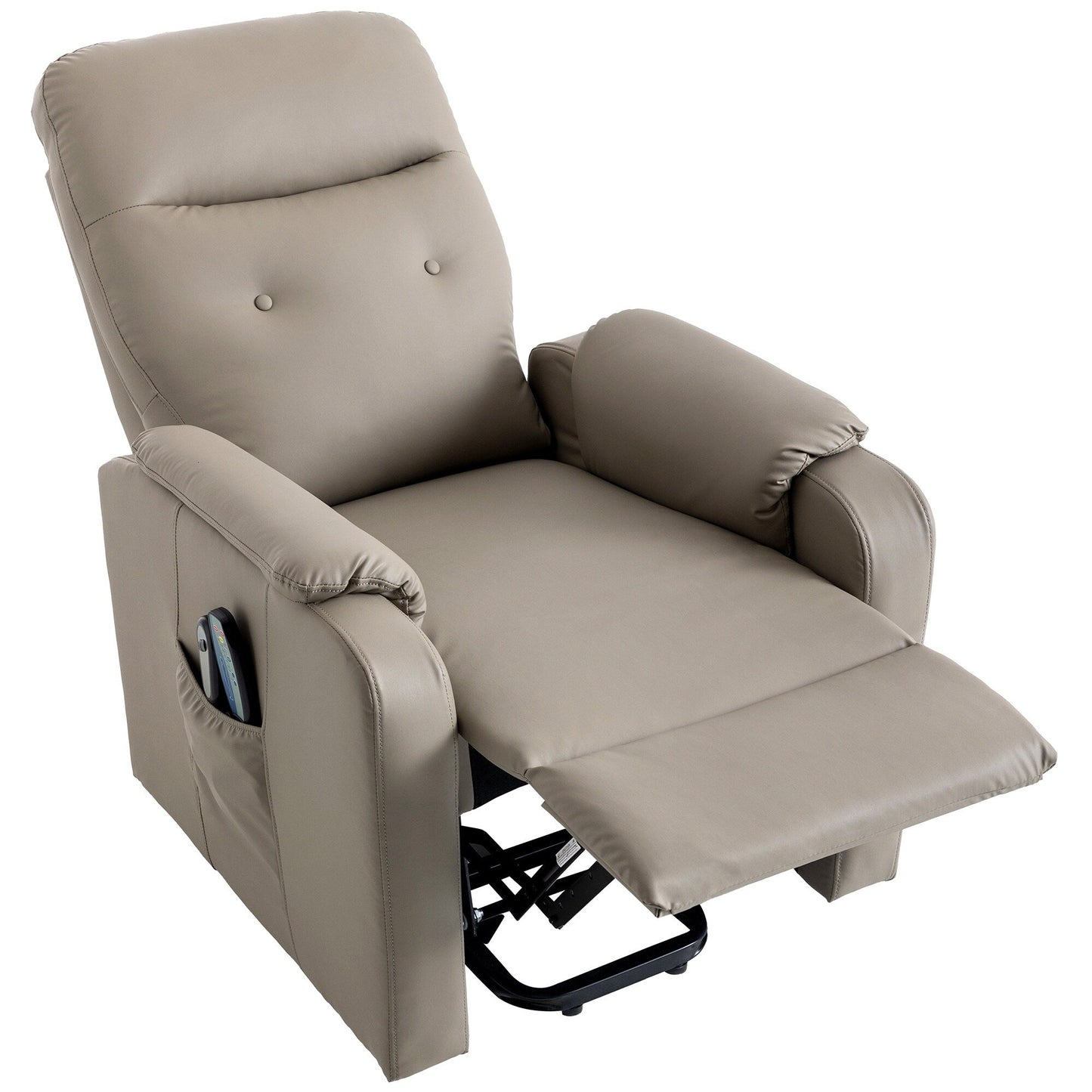 Blue Power Lift Recliner with Heat, Massage & Side Pocket