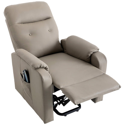 Blue Power Lift Recliner with Heat, Massage & Side Pocket