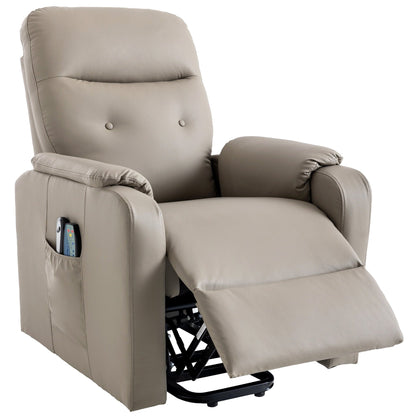 Blue Power Lift Recliner with Heat, Massage & Side Pocket