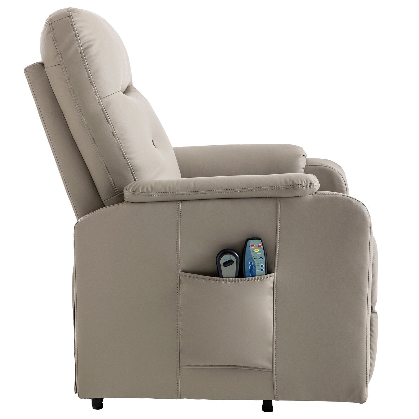 Blue Power Lift Recliner with Heat, Massage & Side Pocket