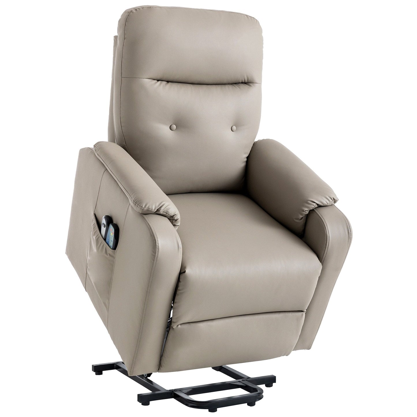 Blue Power Lift Recliner with Heat, Massage & Side Pocket