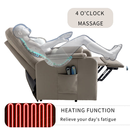 Blue Power Lift Recliner with Heat, Massage & Side Pocket