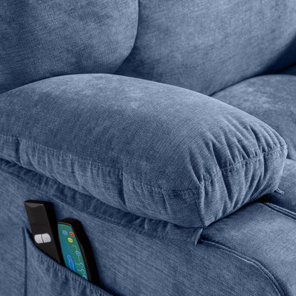 Blue Power Lift Recliner with Heat, Massage & USB Ports