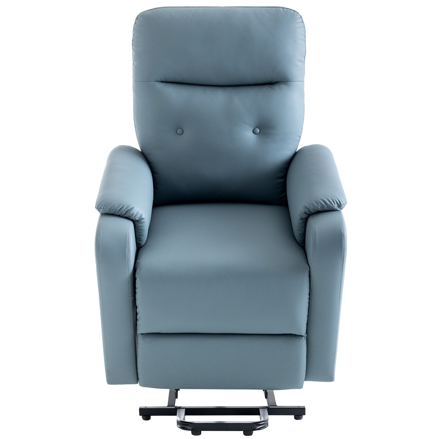 Blue Power Lift Recliner with Massage, Heat, and Side Pocket