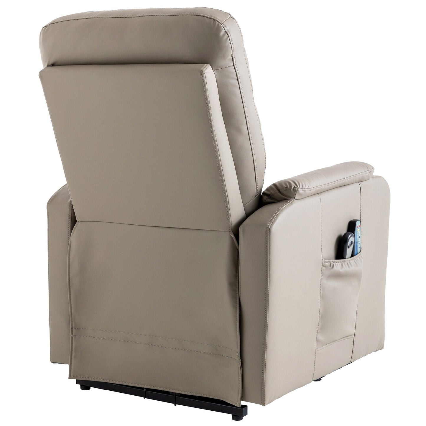 Blue Power Lift Recliner with Massage, Heat, and Side Pocket