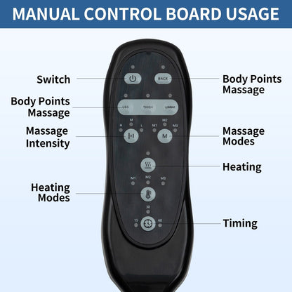Blue Power Lift Recliner with Vibration Massage, Heat, USB, and Cup Holders