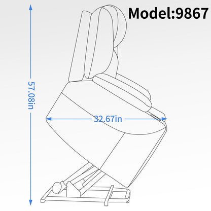 Blue Recliner Chair with 8-Point Vibration Massage, Lumbar Heating, Dual USB Ports, and Stainless Steel Cup Holders