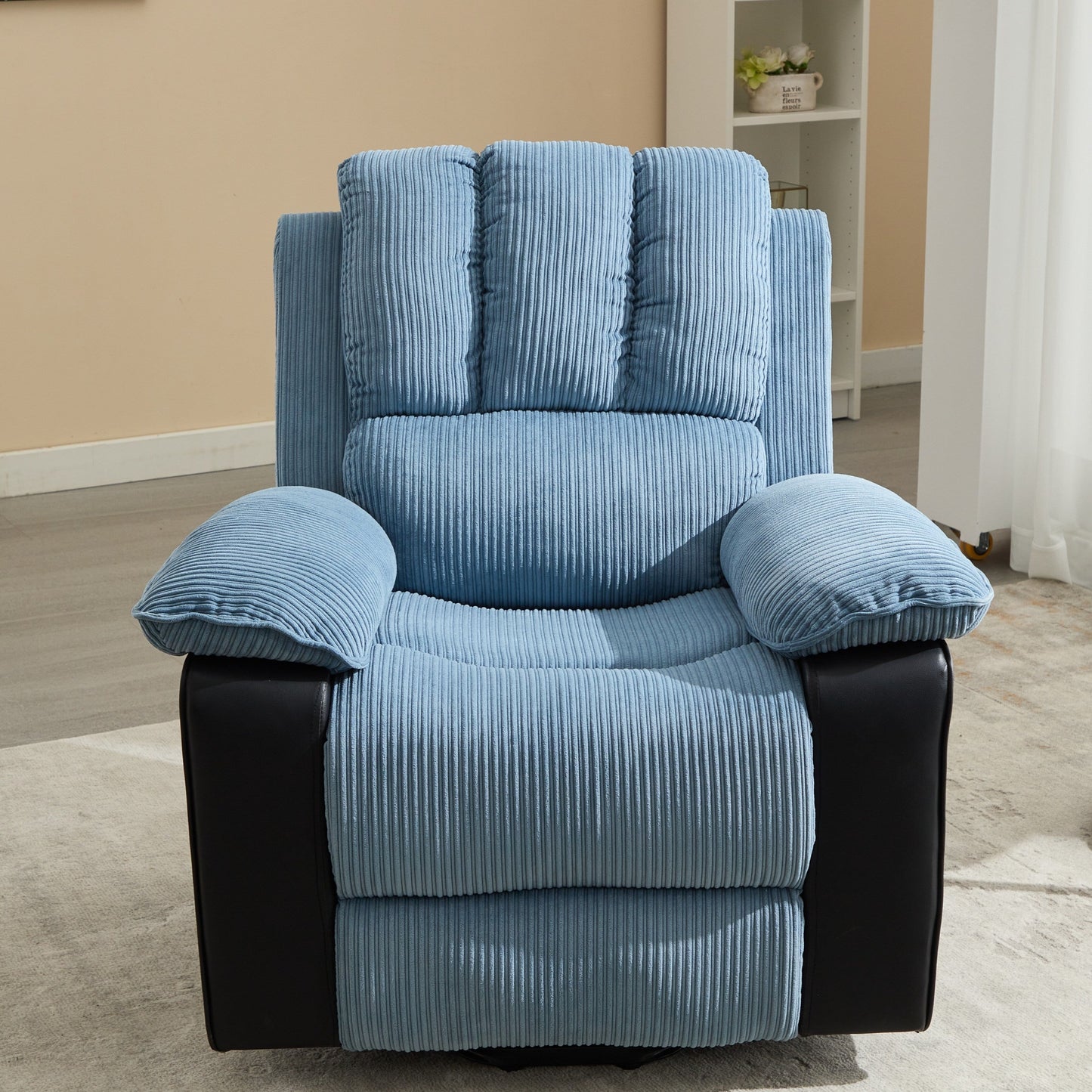 Blue Recliner Chair with Heated, 8 Massage Motors, Modern Design, and High Comfort for Ultimate Relaxation