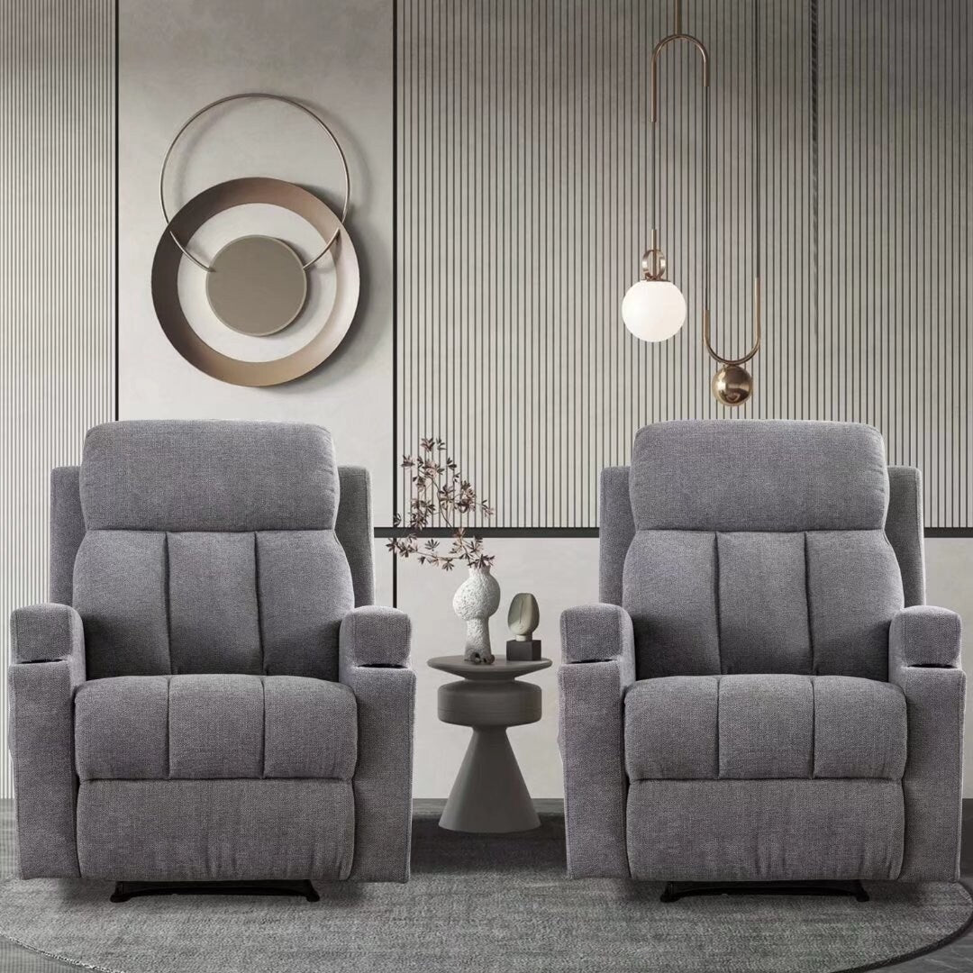 Massage Recliner and Manual Singles Sofa with Remote control