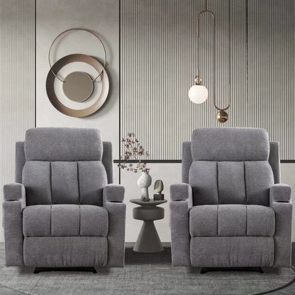 Massage Recliner and Manual Singles Sofa with Remote control