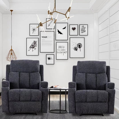 Massage Recliner and Manual Singles Sofa with Remote control