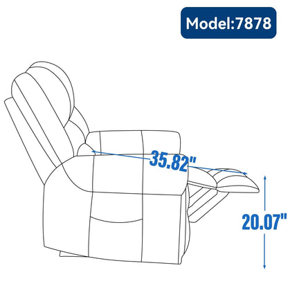 Brown Genuine Leather Power Lift Recliner with Heat, Massage, and USB Ports