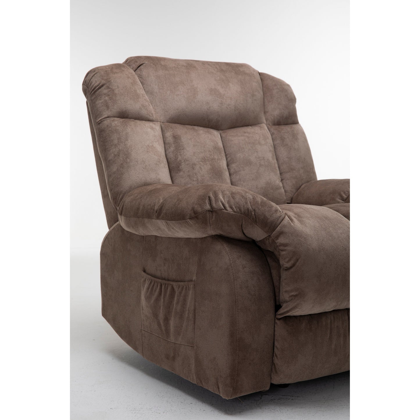 Brown Heavy Duty Power Lift Recliner with Anti-Skid Fabric, Overstuffed Cushion, and Adjustable Features for Seniors