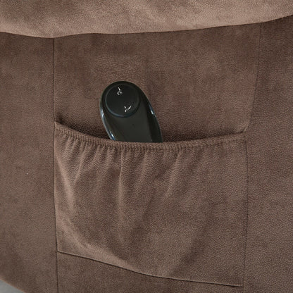 Brown Heavy Duty Power Lift Recliner with Anti-Skid Fabric, Overstuffed Cushion, and Adjustable Features for Seniors