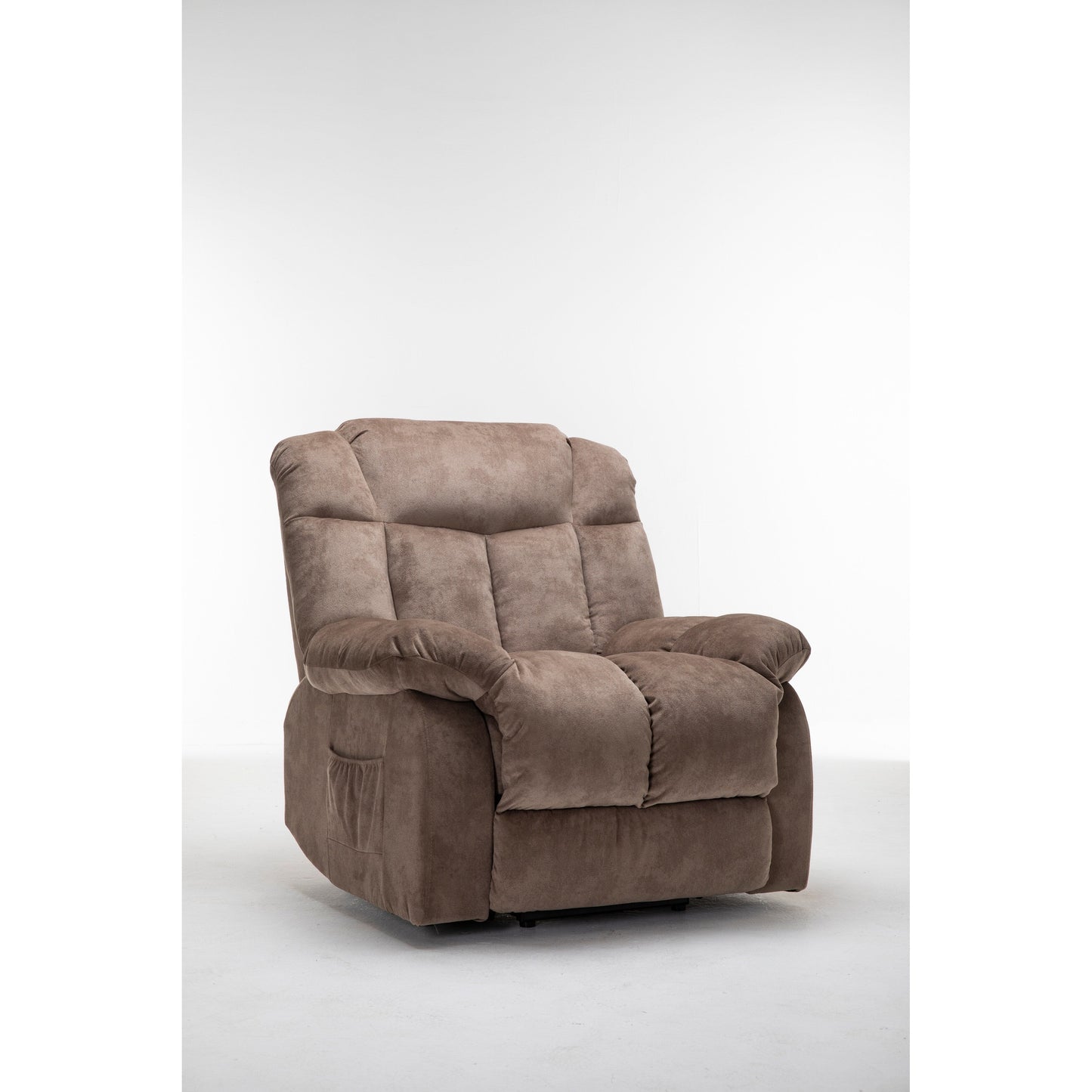 Brown Heavy Duty Power Lift Recliner with Anti-Skid Fabric, Overstuffed Cushion, and Adjustable Features for Seniors