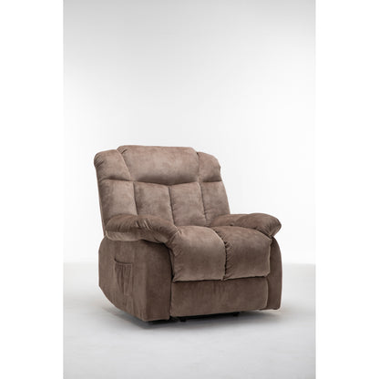 Brown Heavy Duty Power Lift Recliner with Anti-Skid Fabric, Overstuffed Cushion, and Adjustable Features for Seniors