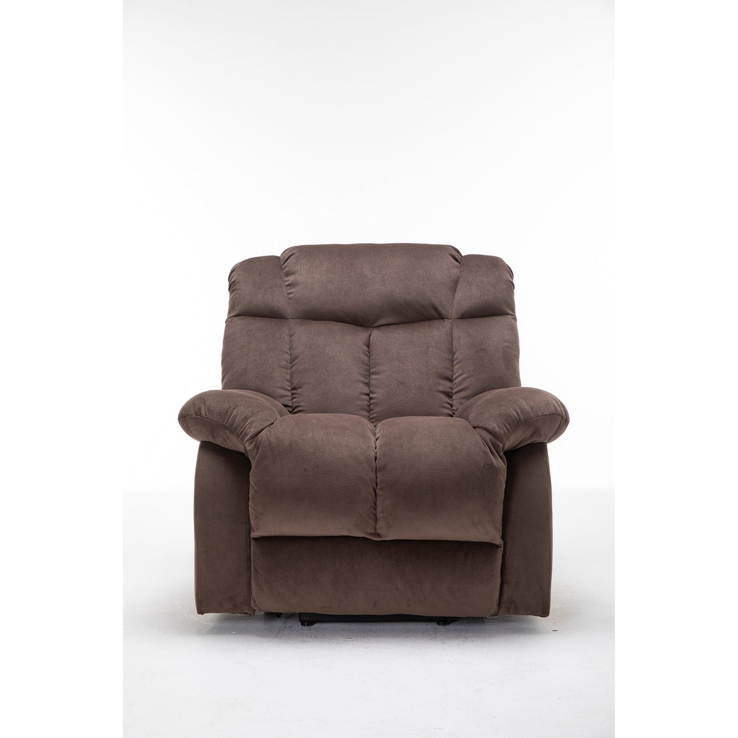 Brown Heavy Duty Power Lift Recliner with Anti-Skid Fabric, Overstuffed Cushion, and Adjustable Features for Seniors