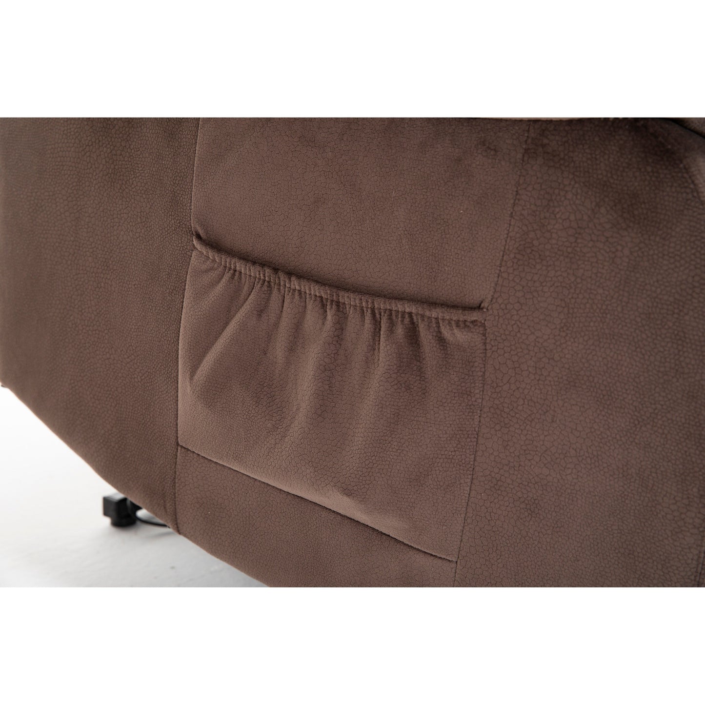 Brown Heavy Duty Power Lift Recliner with Anti-Skid Fabric, Overstuffed Cushion, and Adjustable Features for Seniors