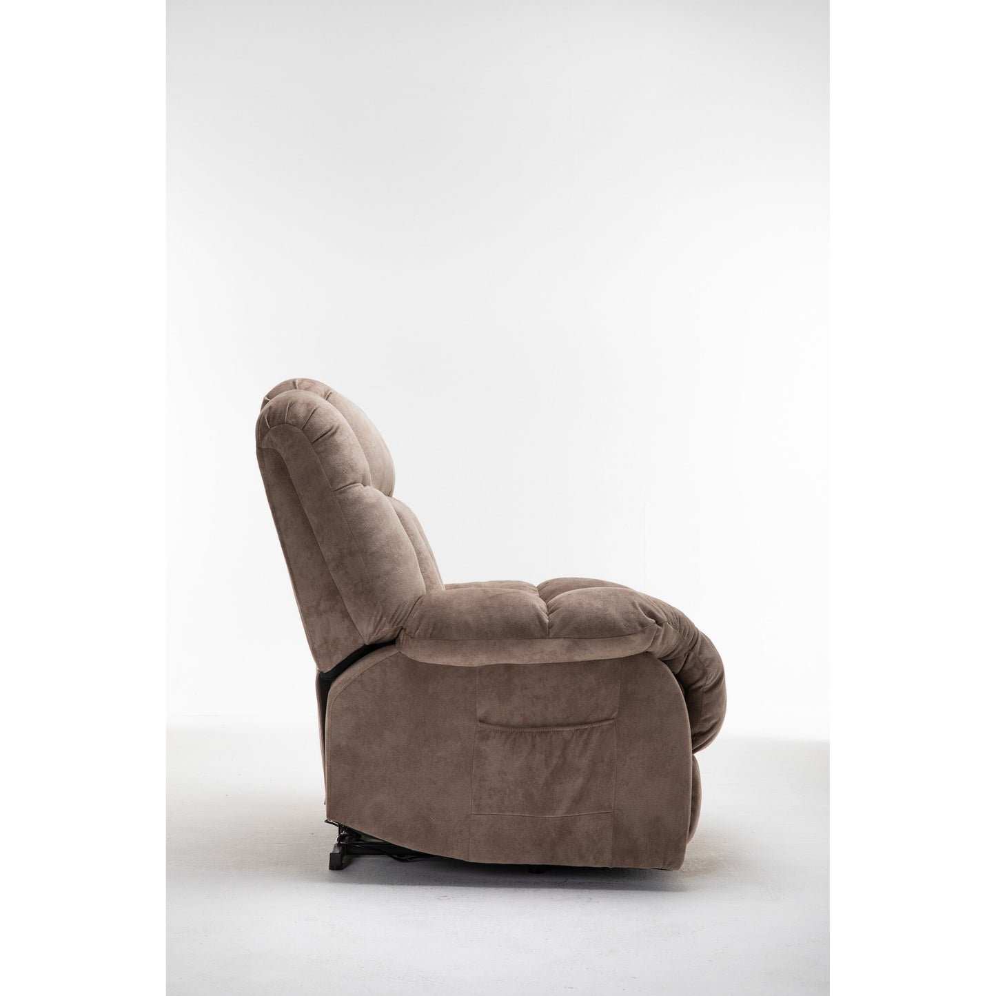 Brown Heavy Duty Power Lift Recliner with Anti-Skid Fabric, Overstuffed Cushion, and Adjustable Features for Seniors