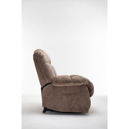 Brown Heavy Duty Power Lift Recliner with Anti-Skid Fabric, Overstuffed Cushion, and Adjustable Features for Seniors