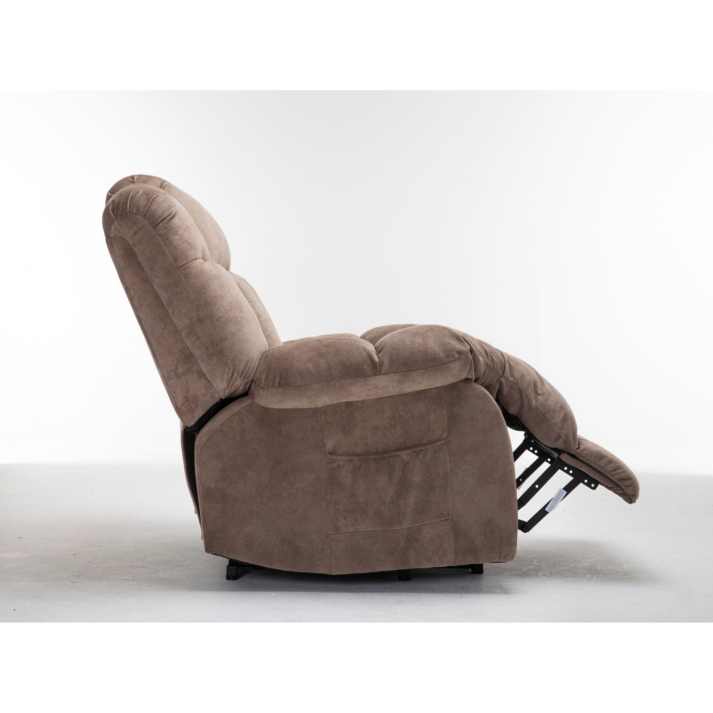 Brown Heavy Duty Power Lift Recliner with Anti-Skid Fabric, Overstuffed Cushion, and Adjustable Features for Seniors