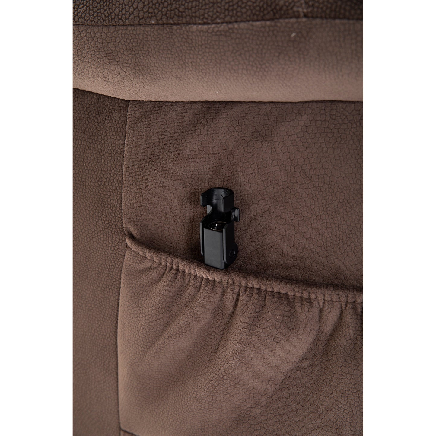 Brown Heavy Duty Power Lift Recliner with Anti-Skid Fabric, Overstuffed Cushion, and Adjustable Features for Seniors