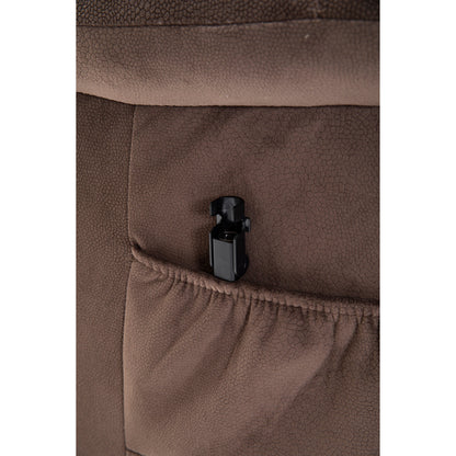 Brown Heavy Duty Power Lift Recliner with Anti-Skid Fabric, Overstuffed Cushion, and Adjustable Features for Seniors