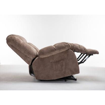 Brown Heavy Duty Power Lift Recliner with Anti-Skid Fabric, Overstuffed Cushion, and Adjustable Features for Seniors