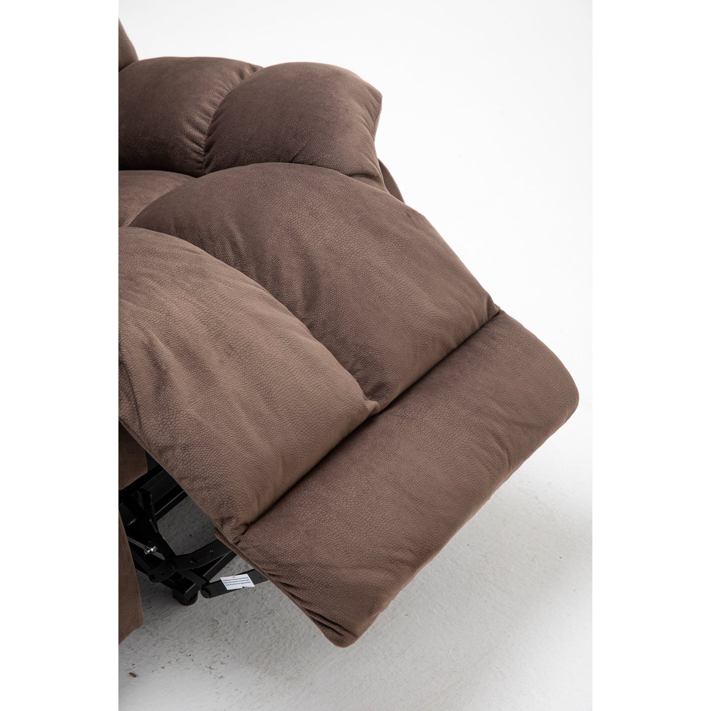 Brown Heavy Duty Power Lift Recliner with Anti-Skid Fabric, Overstuffed Cushion, and Adjustable Features for Seniors