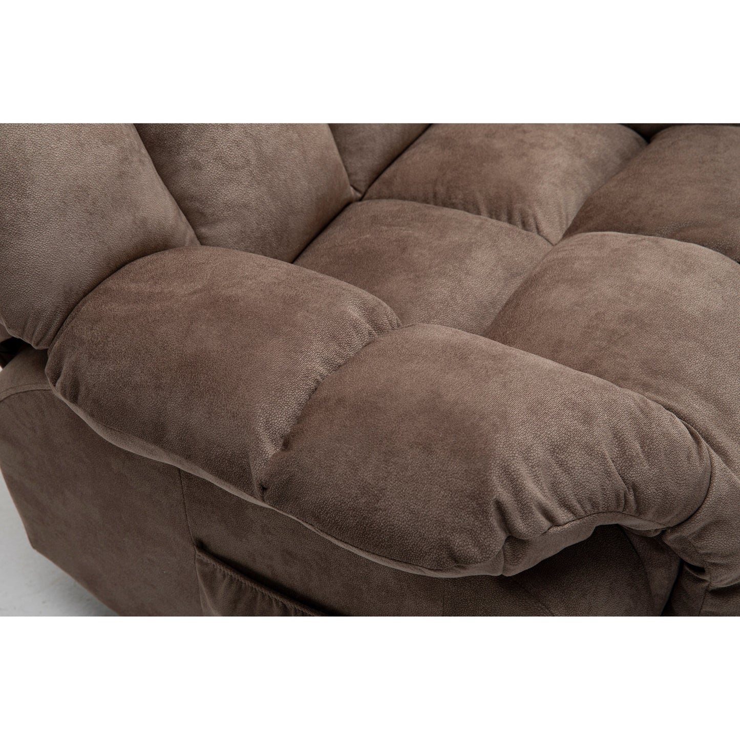 Brown Heavy Duty Power Lift Recliner with Anti-Skid Fabric, Overstuffed Cushion, and Adjustable Features for Seniors