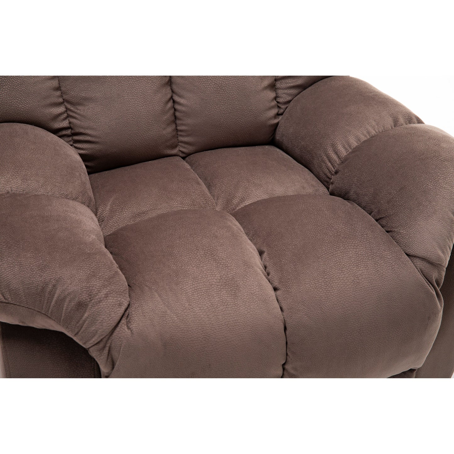 Brown Heavy Duty Power Lift Recliner with Anti-Skid Fabric, Overstuffed Cushion, and Adjustable Features for Seniors