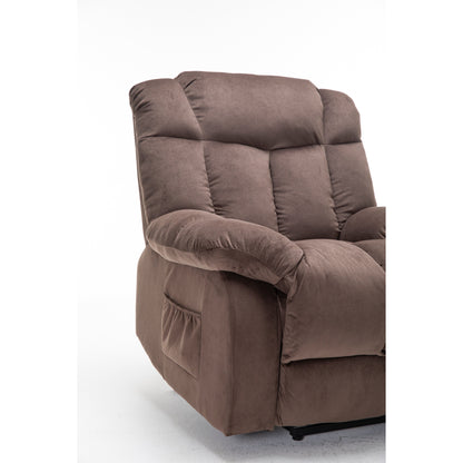Brown Heavy Duty Power Lift Recliner with Anti-Skid Fabric, Overstuffed Cushion, and Adjustable Features for Seniors