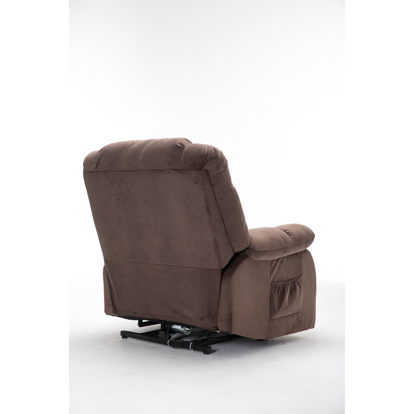 Brown Heavy Duty Power Lift Recliner with Anti-Skid Fabric, Overstuffed Cushion, and Adjustable Features for Seniors